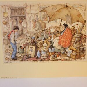 Flea Market Plague/ Anton Pieck/ 1966/ Digital Prints By Deta Vu Deco In Holland